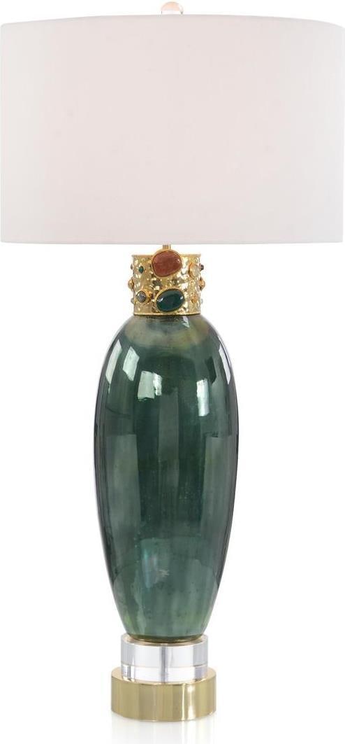 John-Richard Splendid Illusion Green Table Lamp American Classical Style: John-Richard Splendid Illusion Green Table Lamp American Classical Style Illuminate your space with the Splendid Illusion Green Lamp, a stunning piece crafted in an antique or vintage style. This jewe