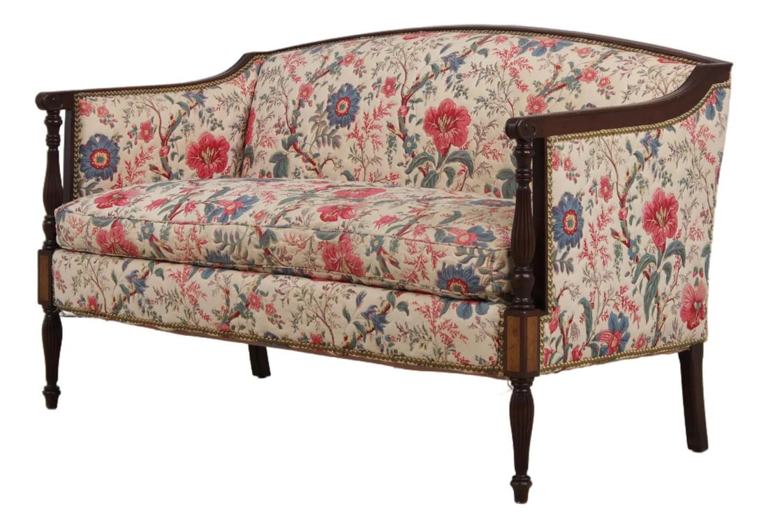 Mahogany Hickory Chair Sheraton Style Loveseat Settee (1 of 10)
