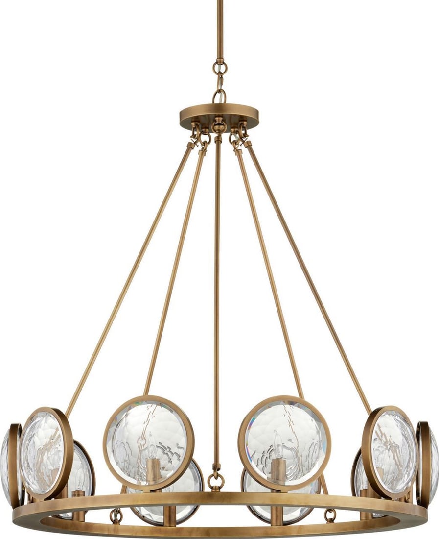 Currey MarjieScope 10-Light Chandelier Brass Crystal: Currey MarjieScope 10-Light Chandelier Brass Crystal Illuminate your space with the elegant MarjieScope 10-Light Glamour Chandelier, designed in a stunning antique style. This chandelier features a un
