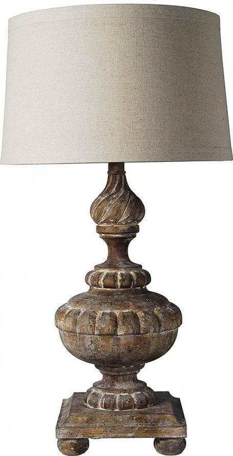 Provence Home Ivory Table Lamp Distressed Finish 28.5H Rustic Style: Provence Home Ivory Table Lamp Distressed Finish 28.5H Rustic Style Illuminate your space with this charming Distressed Antique Style Finish Wood Lamp, designed to add a touch of rustic European elega