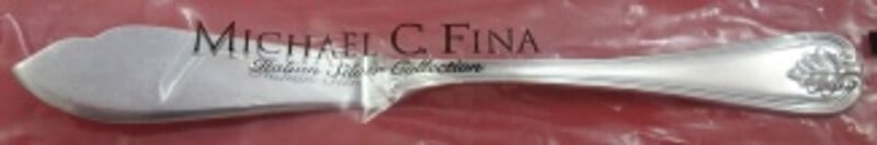 Schiavon Foglia Leaf Sterling Silver Fish Knife 8 1/4" New (1 of 2)