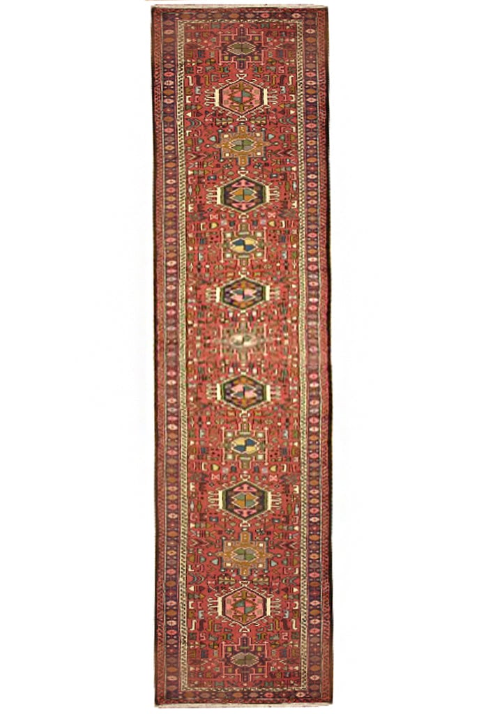 Vibrant 2.8 x 15.4 Red Persian Karajeh Runner Rug (1 of 5)