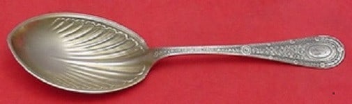Whiting Sterling Silver Laureate Berry Spoon Fluted 8 3/4 Inches: Whiting Sterling Silver Laureate Berry Spoon Fluted 8 3/4 Inches This exquisite berry spoon, crafted from sterling silver, features the elegant Laureate pattern by Whiting. Measuring 8 3/4 inches, it 
