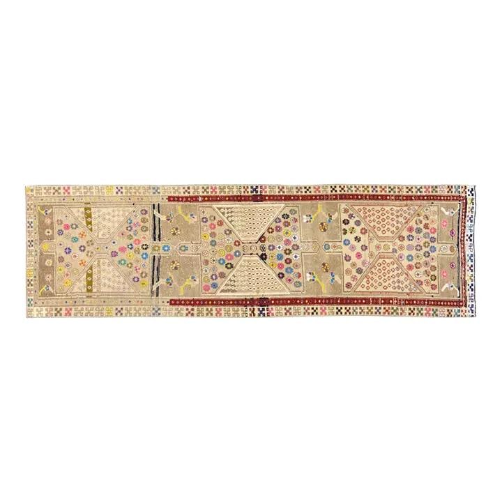 Handmade Wool Runner Rug Turkish Design 2'4" x 7'9" Vintage: Handmade Wool Runner Rug Turkish Design 2'4" x 7'9" Vintage This vintage Turkish hand-knotted wool rug is crafted using time-honored techniques, showcasing a harmonious blend of traditional artistry a