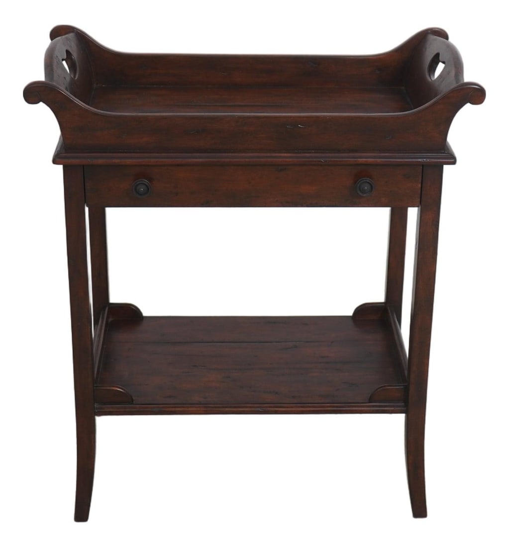 Castle Bromwich Mahogany Server Table Distressed Finish: Castle Bromwich Mahogany Server Table Distressed Finish This server table from the Castle Bromwich Collection by Theodore Alexander is crafted from high-quality mahogany and features factory-applied d
