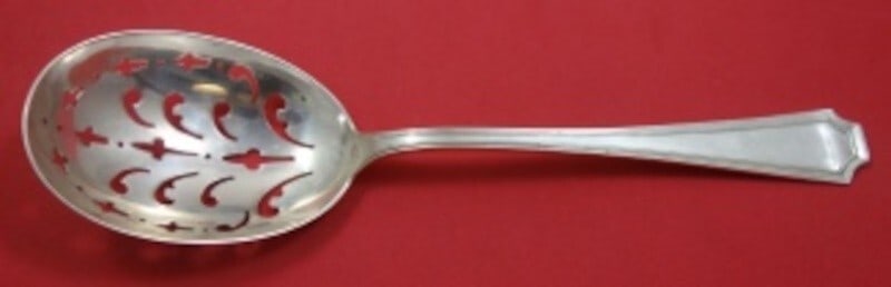 Durgin-Gorham Fairfax Sterling Silver Slotted Ice Spoon 8 3/4" (1 of 2)