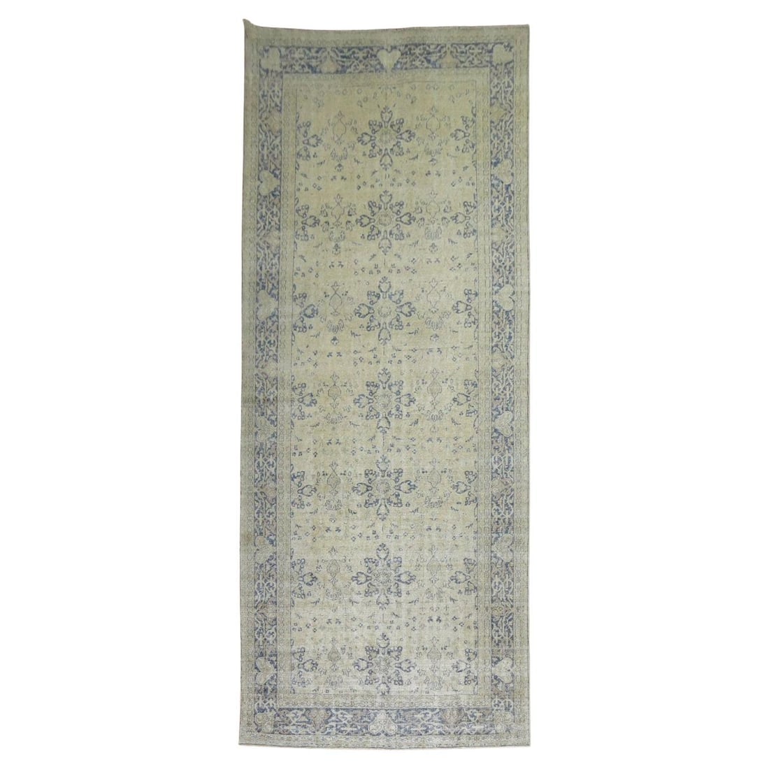 Worn Turkish Corridor Rug 6'9 x 16'10 Zabihi Collection Bohemian Wool: Worn Turkish Corridor Rug 6'9 x 16'10 Zabihi Collection Bohemian Wool Enhance your space with this beautiful worn neutral color Turkish rug from the Zabihi Collection. Measuring 6' 9" x 16' 10" (206 x