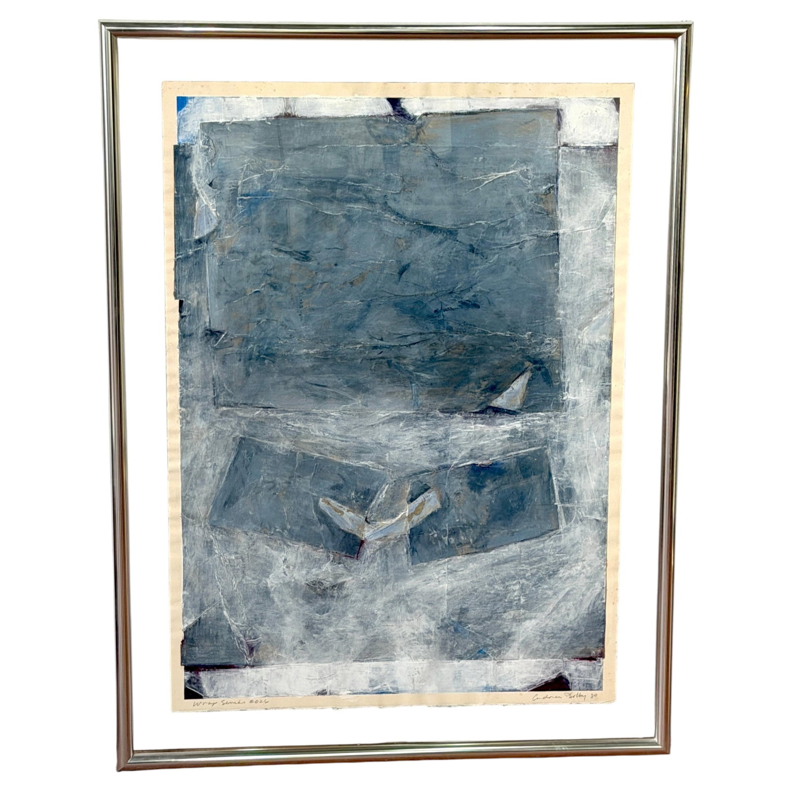 Andrea Bolley Wrap Series 026 Paper Painting 1980 Chrome Framed (1 of 11)