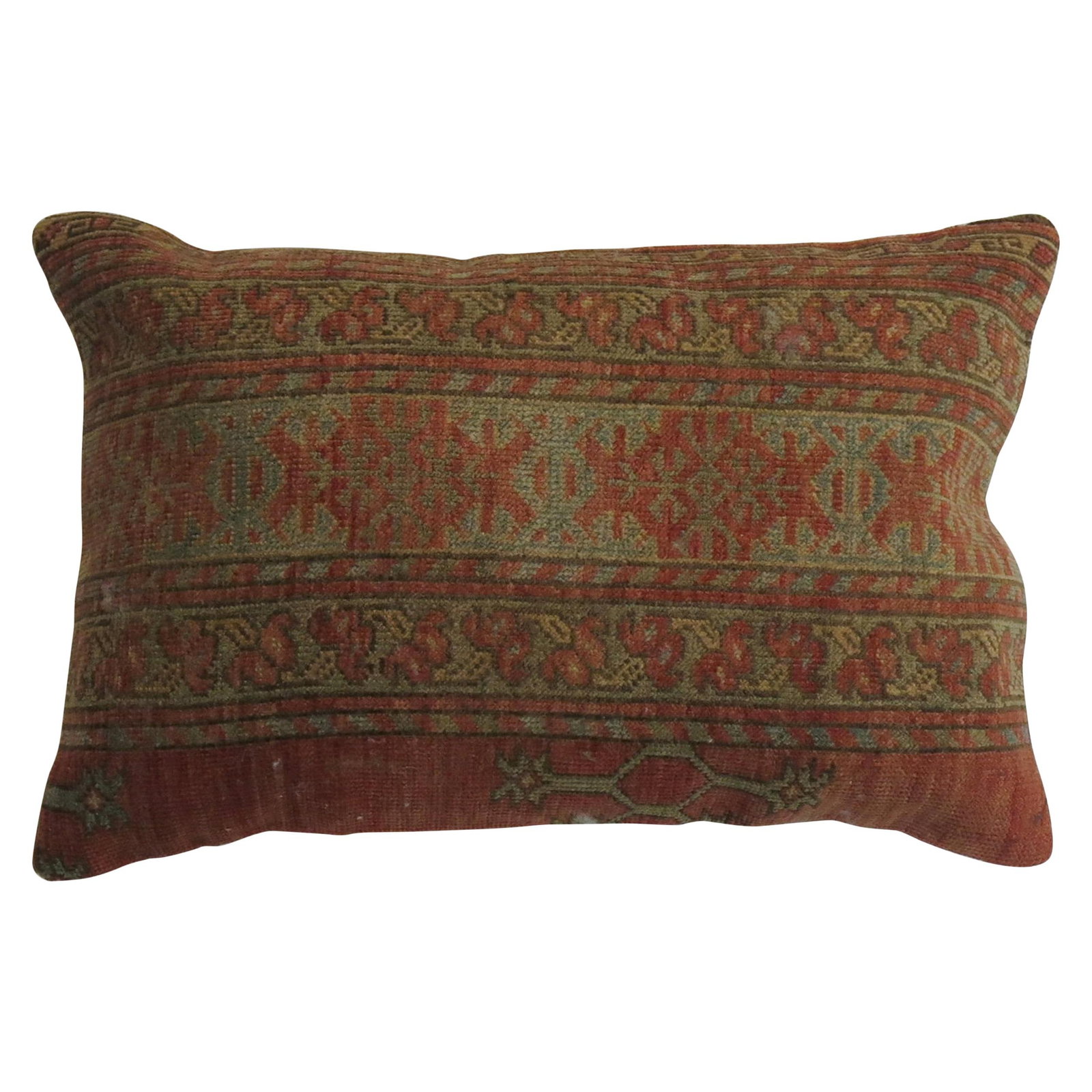 Tribal Ersari Rug Bolster Pillow 15 x 23 in Cotton Back (1 of 4)