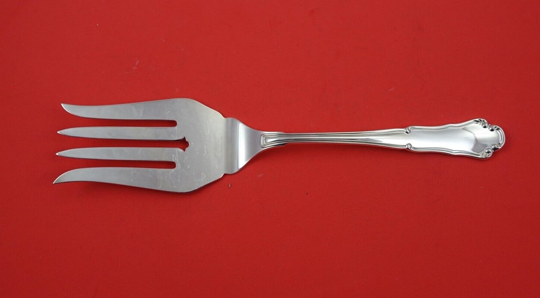 Wallace Italy Barocco Sterling Silver Cold Meat Fork 9 7/8 inches (1 of 2)