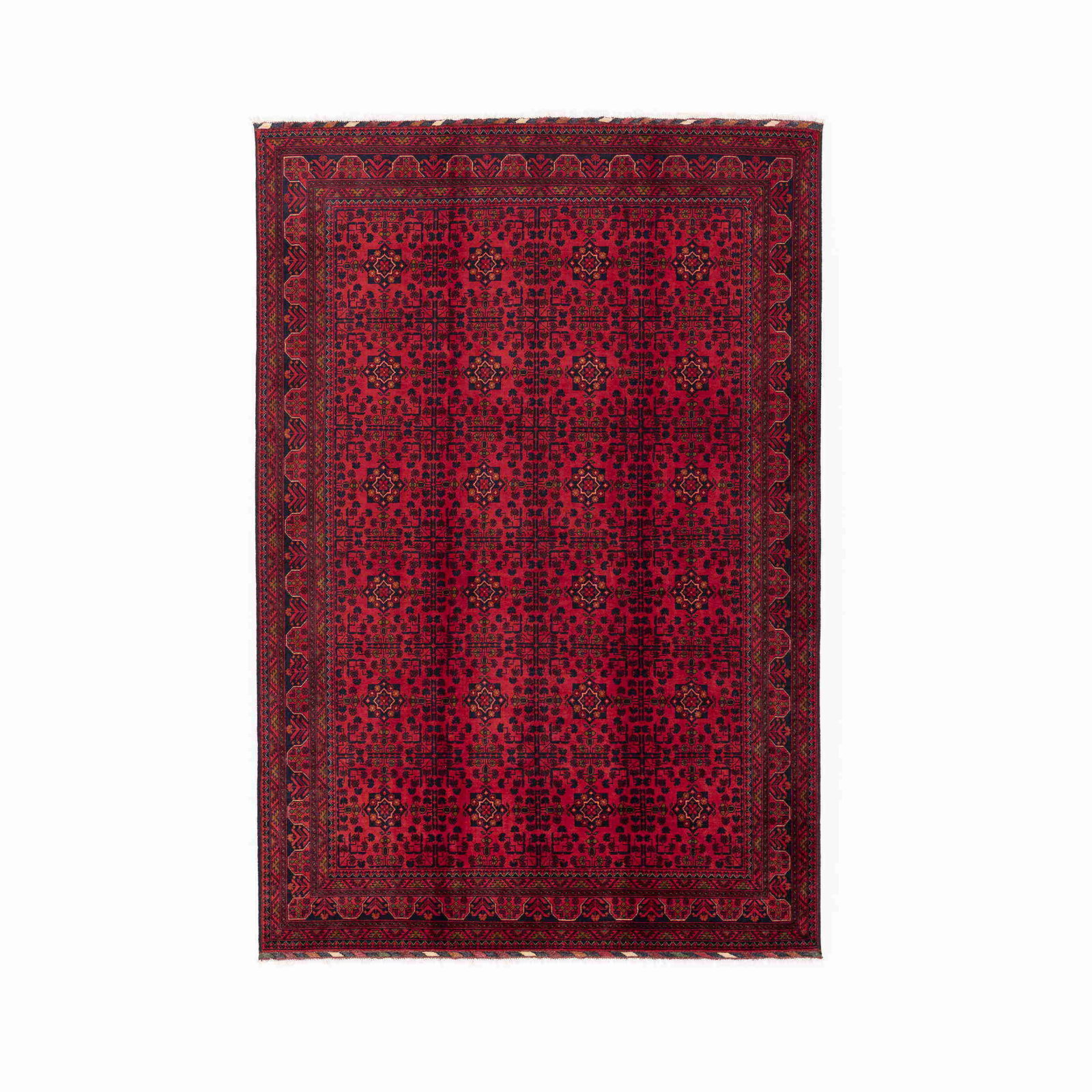 Authentic Handmade Kunduz Wool Carpet 200x295 cm Double Knots: Authentic Handmade Kunduz Wool Carpet 200x295 cm Double Knots This authentic handmade Kunduz carpet showcases exquisite craftsmanship with its wool on wool construction. Originating from Kunduz, this 