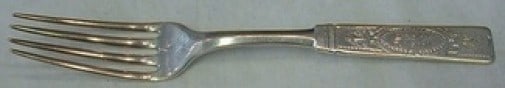 Seymour Sterling Silver 7 Inch Engraved Square Handle Fork (1 of 2)