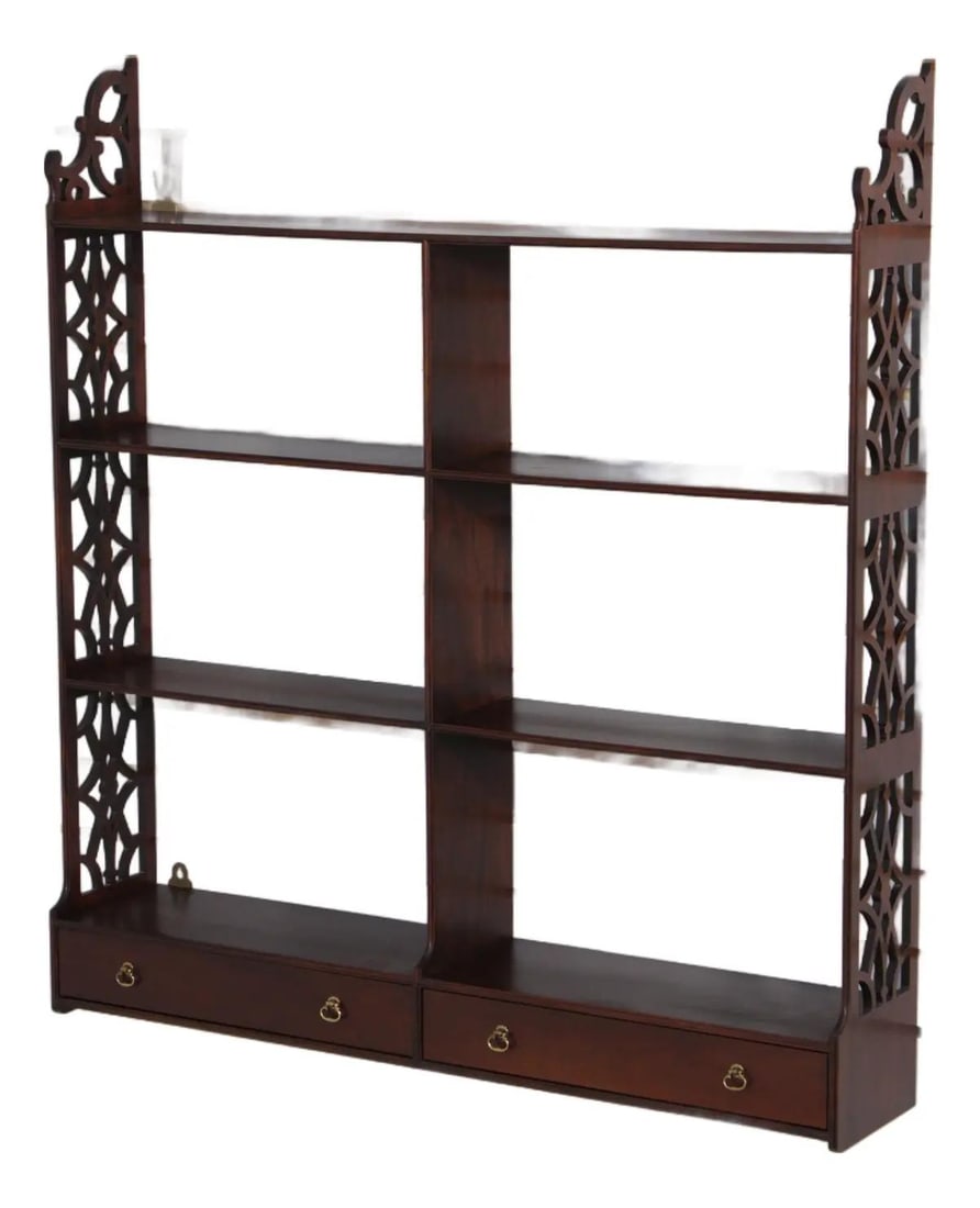Mahogany hanging whatnot shelf Colonial Williamsburg Chippendale style (1 of 10)