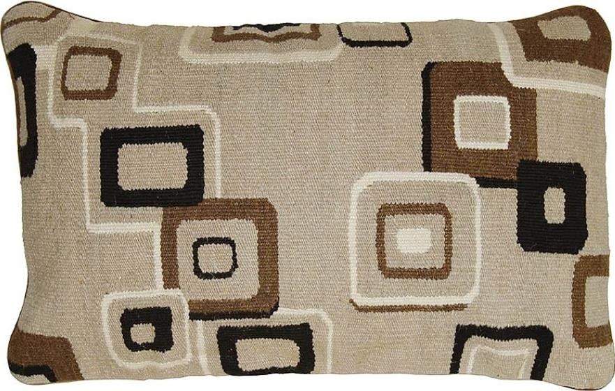 Provence Home Aubusson Velvet Throw Pillow 16x24 Taupe Cream (1 of 1)