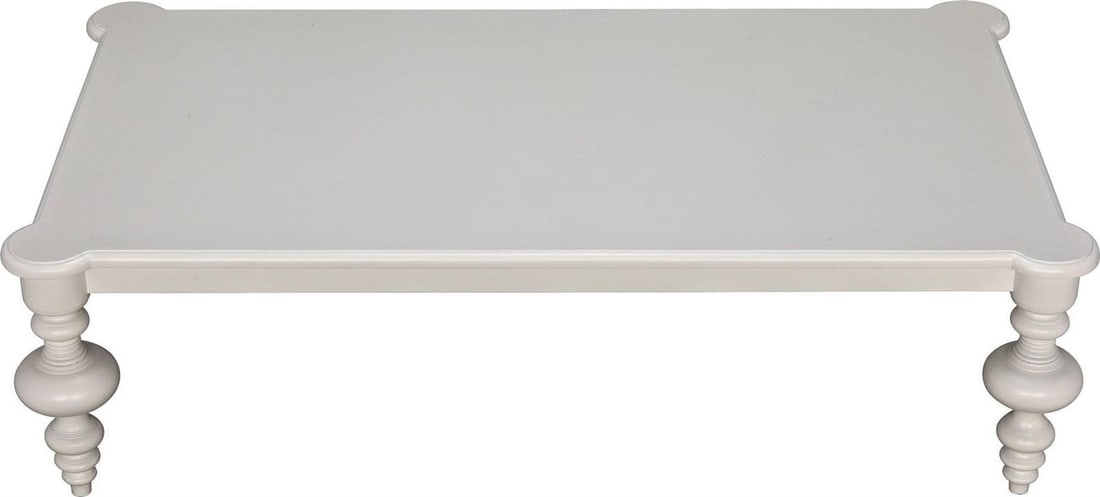 Graff Coffee Table by Noir Solid White Mahogany Transitional Style - 3