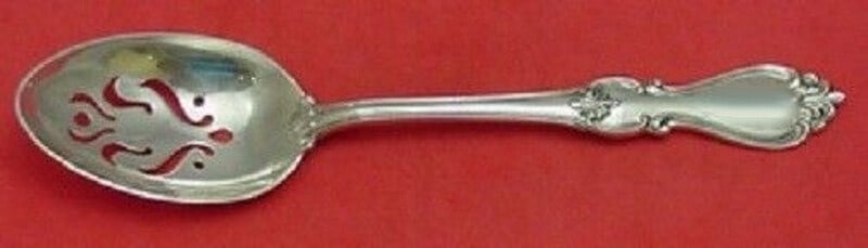 Towle Queen Elizabeth I Sterling Silver Slotted Serving Spoon 8 5/8" (1 of 2)