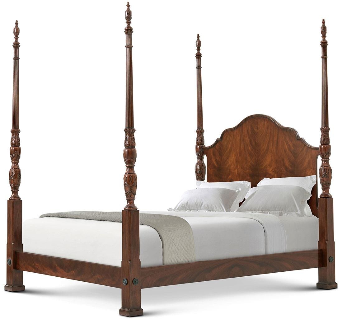 Theodore Alexander Middleton Rice Queen Bed Mahogany Brass Finish (1 of 2)