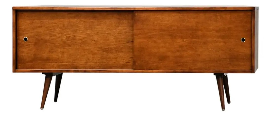 Paul McCobb maple sideboard credenza 60 inch brass ring pulls (1 of 8)