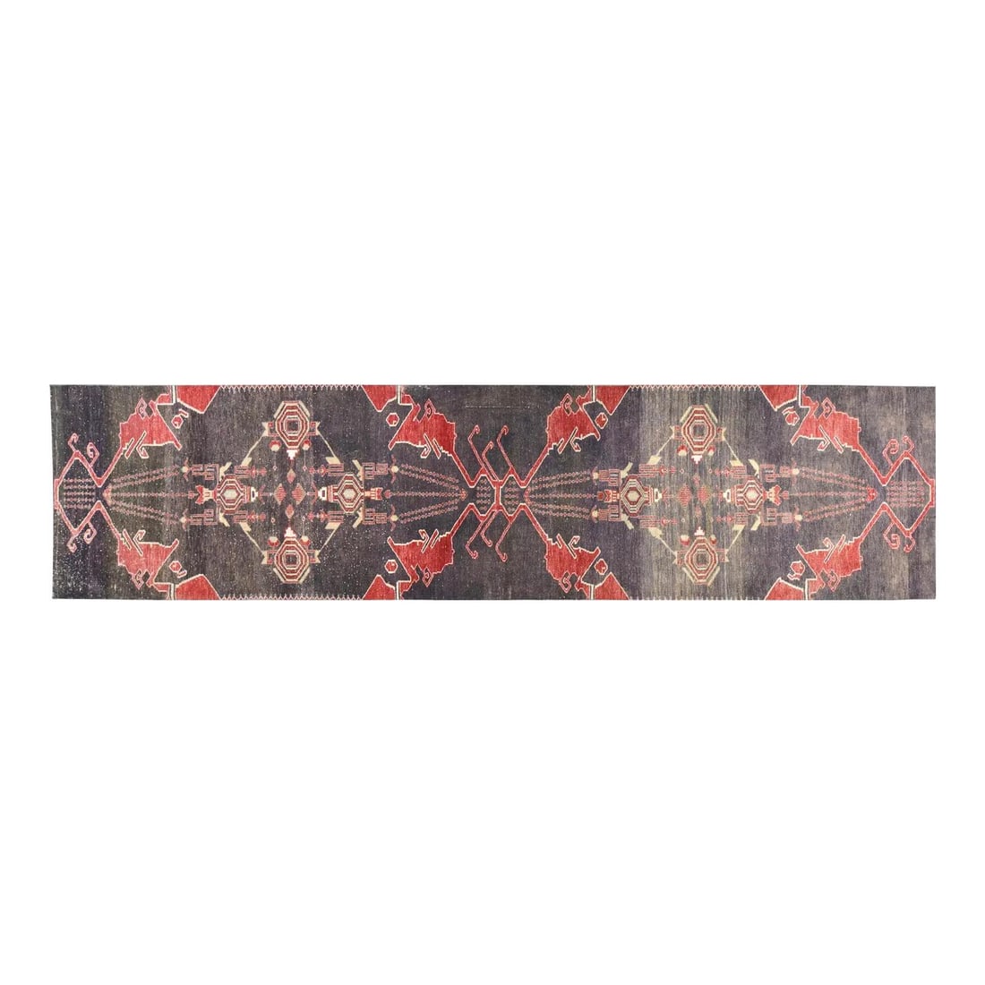 Handmade Wool Anatolian Runner Rug 3'2 x 13'1 Vintage Turkish Carpet: Handmade Wool Anatolian Runner Rug 3'2 x 13'1 Vintage Turkish Carpet This vintage Turkish Anatolian rug is hand-knotted from wool using traditional techniques, blending timeless artistry with a modern