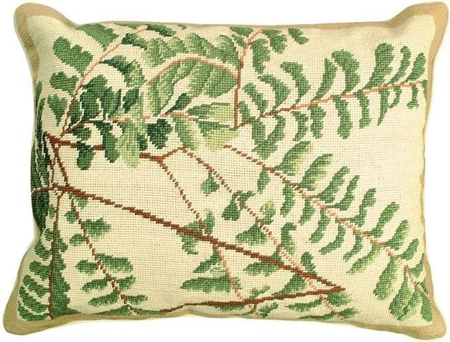 Elegant Handmade Fern Throw Pillow 16x20 Arts and Crafts Style: Elegant Handmade Fern Throw Pillow 16x20 Arts and Crafts Style Enhance your living space with this elegant Helene Verin Fern Pillow, a stunning throw pillow that combines artistry and comfort. This ha
