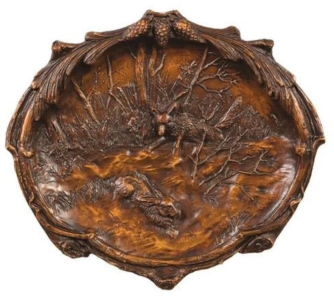 Custom Hand-Painted Resin Fox Hunting Rabbit Lodge Plaque (1 of 1)