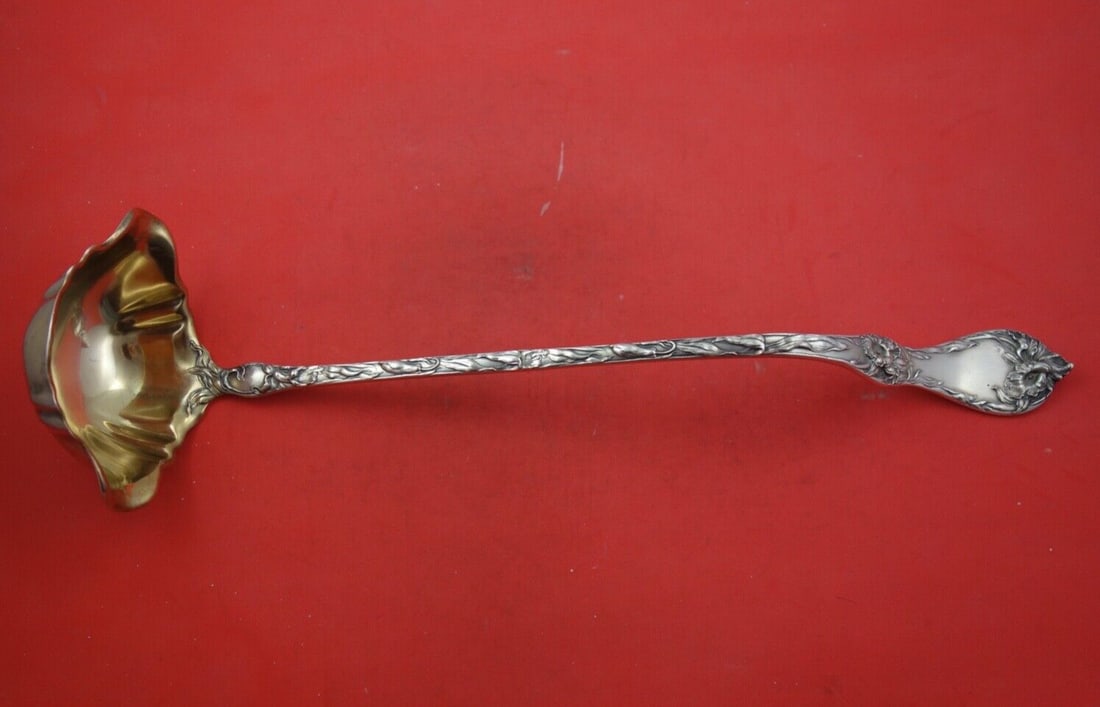 Reed & Barton Les Cinq Fleurs Sterling Silver Punch Ladle 15 1/4 Orchid Motif (1 of 2)