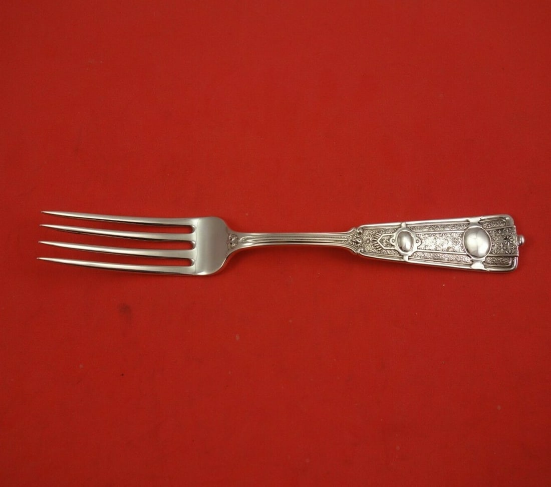 Wendt Ribbon Pattern Sterling Silver Dinner Fork 7.5 Inch Heirloom: Wendt Ribbon Pattern Sterling Silver Dinner Fork 7.5 Inch Heirloom This exquisite Ribbon pattern dinner fork by Wendt is a stunning piece of heirloom silverware crafted from sterling silver. Measuring