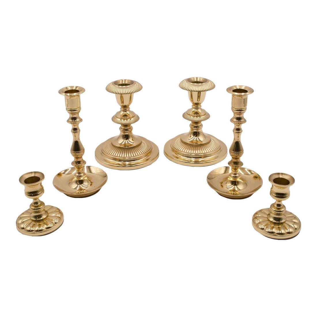Baldwin Brass Colonial Candlestick Set 3 Sizes Vintage USA (1 of 10)