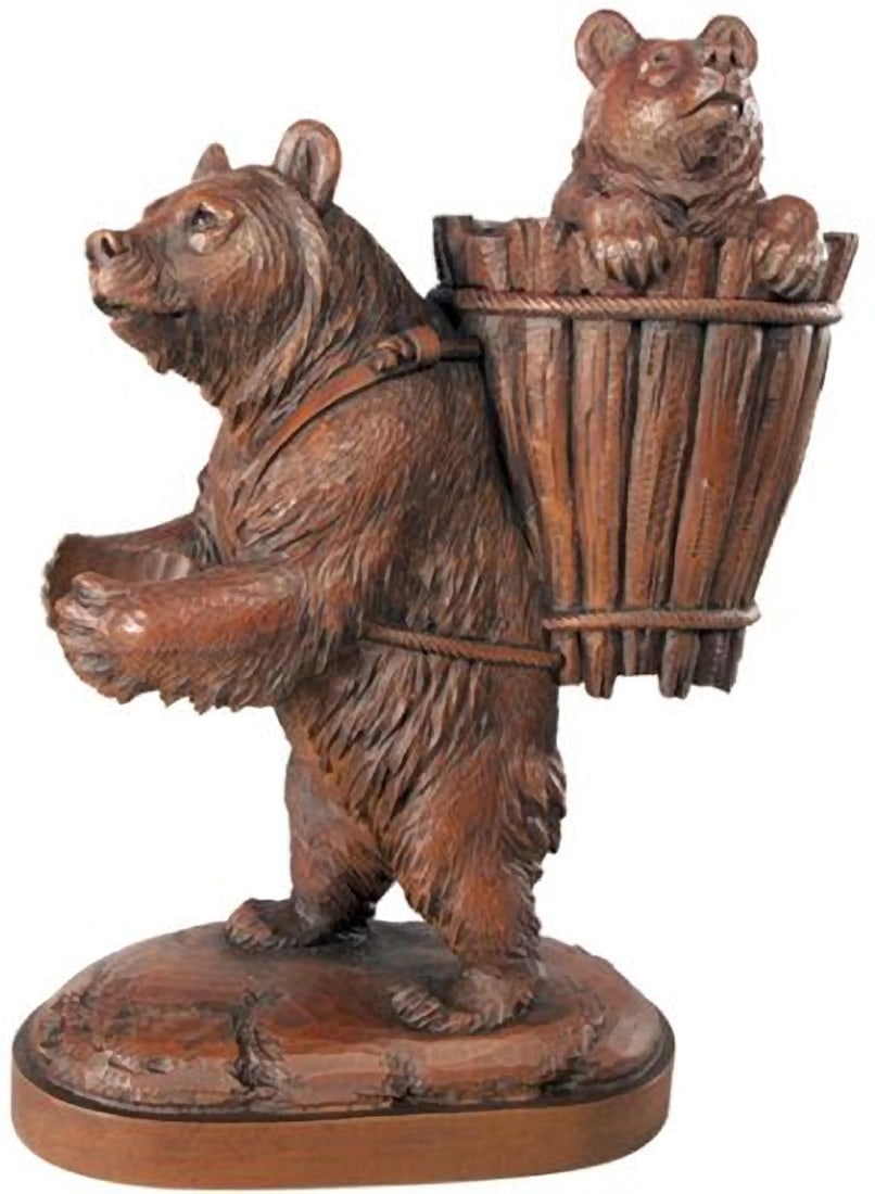 Hand-Cast Chestnut Trudging Mama Bear Lodge Statue (1 of 1)