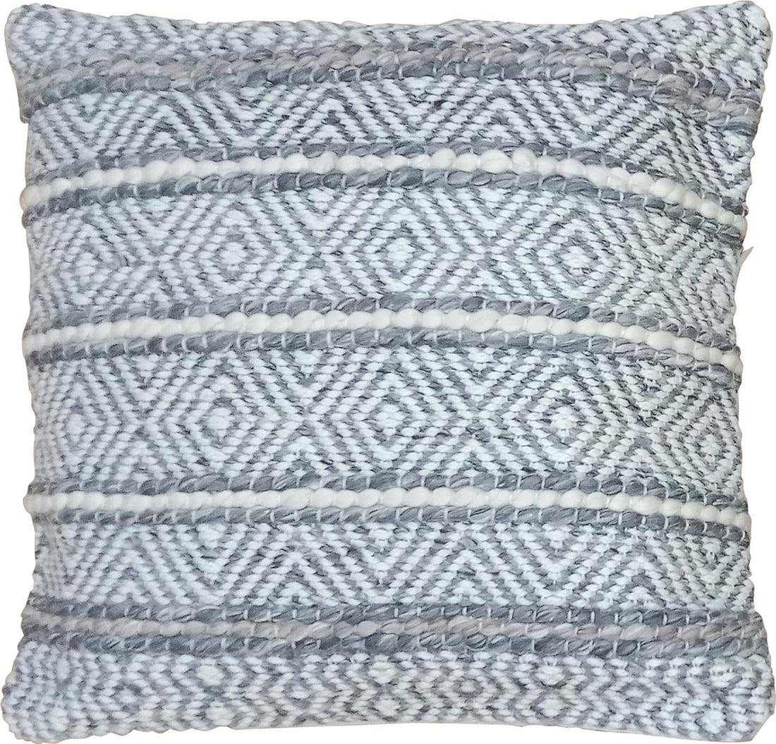 Adir Handwoven Ivory Gray Outdoor Pillow 20x20 Inches: Adir Handwoven Ivory Gray Outdoor Pillow 20x20 Inches Enhance your outdoor living space with this elegant ivory and gray outdoor pillow. Crafted from handwoven PET yarn, this pillow combines style wit