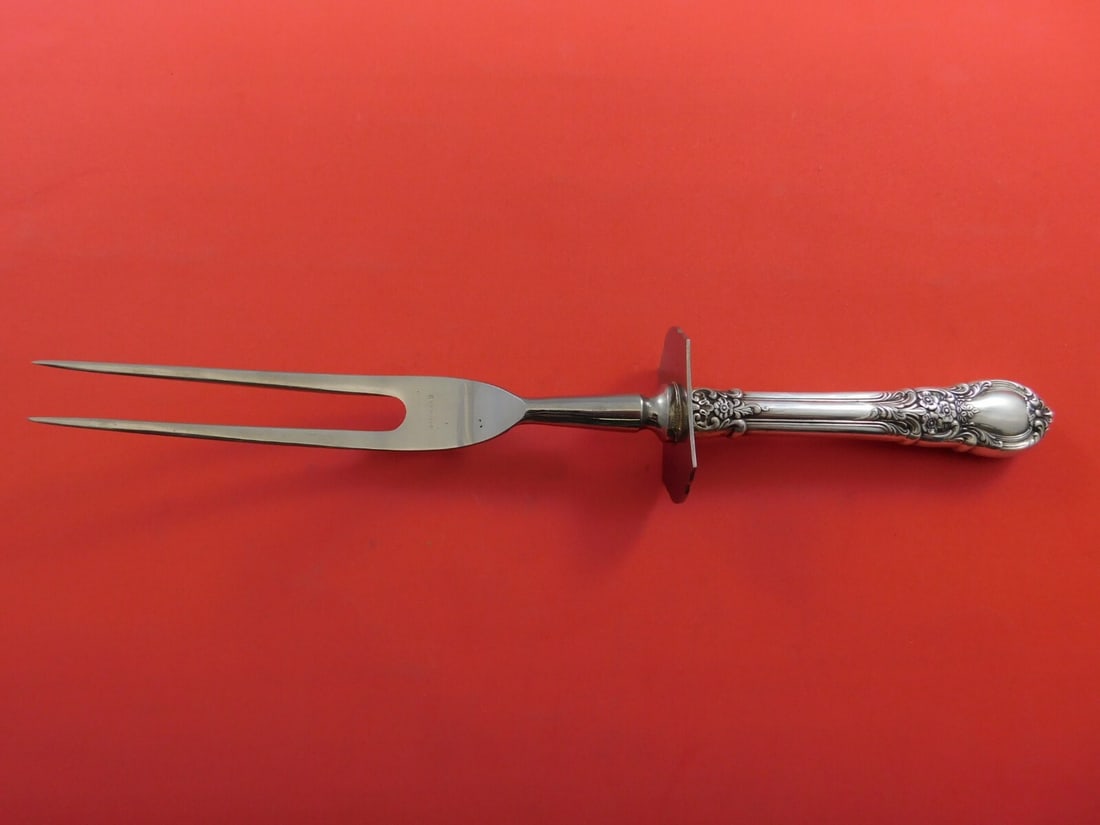 Lunt American Victorian Sterling Silver Carving Fork 10 3/4 Vintage Serving Piece (1 of 2)