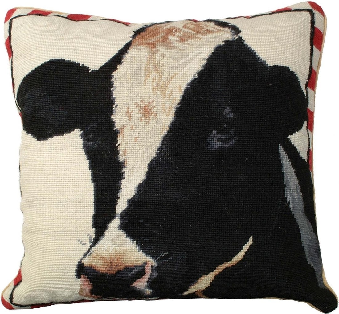 Charming Holstein Cow Throw Pillow 20x20 Country Farmhouse Style: Charming Holstein Cow Throw Pillow 20x20 Country Farmhouse Style Enhance your home decor with this charming Farm-Inspired Holstein Cow Decorative Pillow. Designed in a delightful country farmhouse sty
