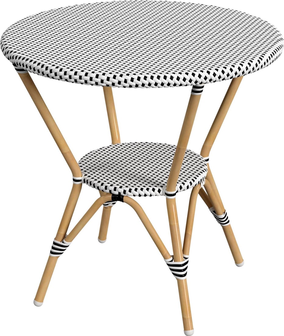 Butler Tobias Round Bistro Table White Aluminum Outdoor (1 of 6)