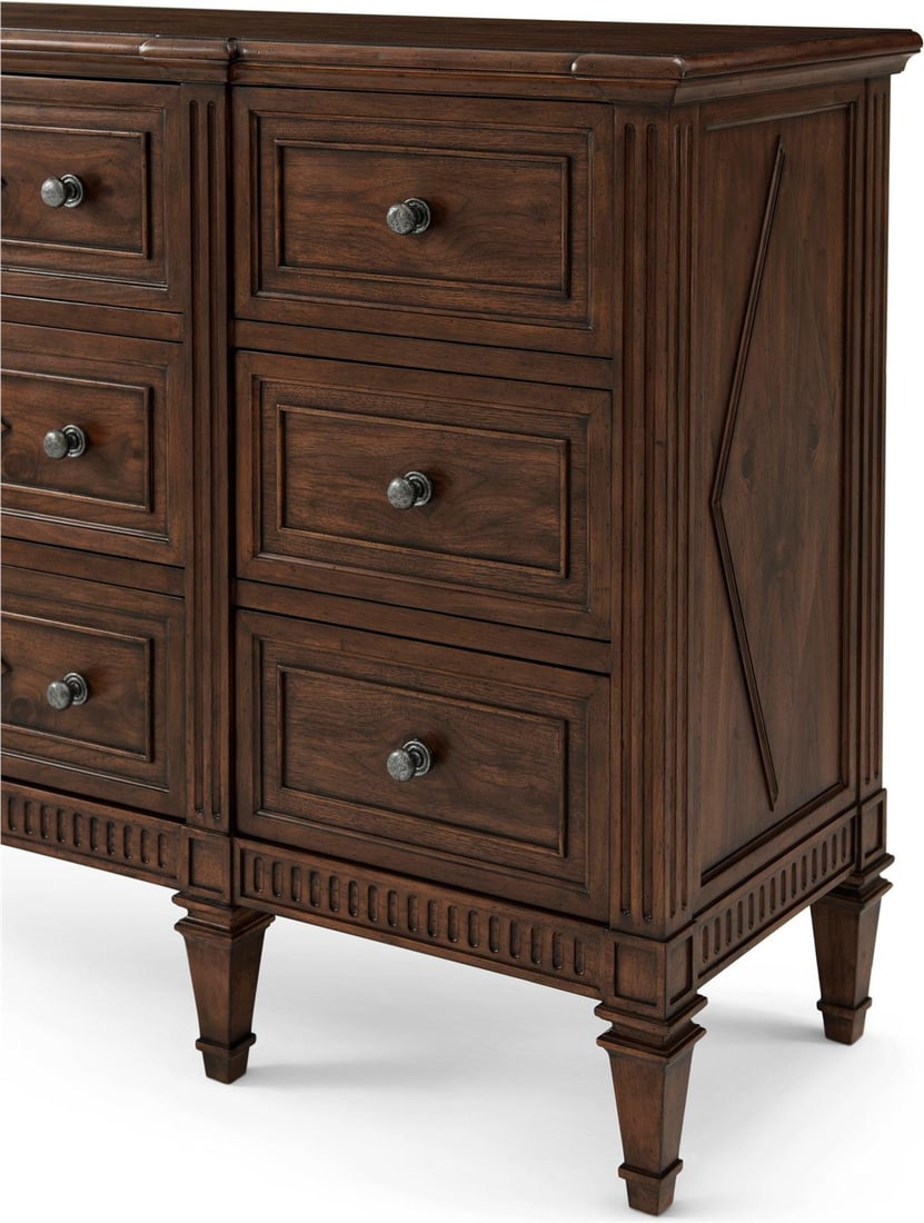 Theodore Alexander Antique Style Dresser with Ample Storage: Theodore Alexander Antique Style Dresser with Ample Storage Discover the elegance of this Antique Style Dresser, designed with ample storage and sophistication in mind. Crafted in an English Tradition