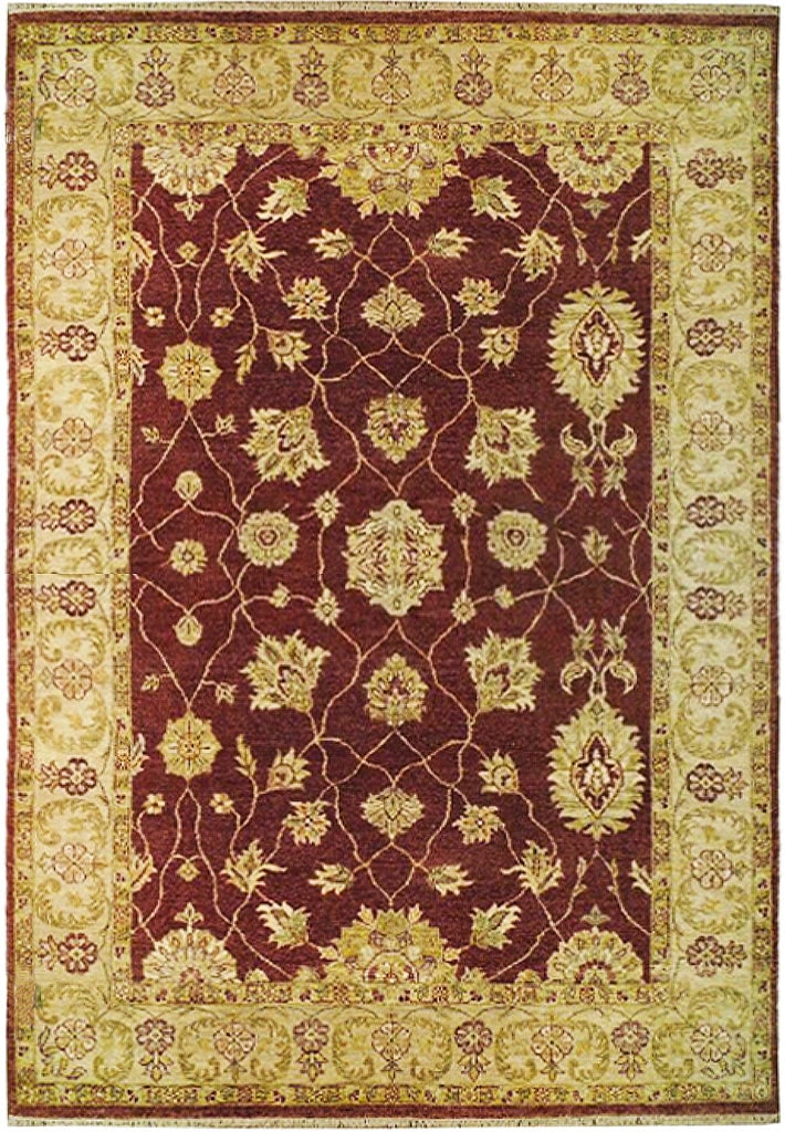 6' x 9.7' Garnet Red Handmade Chobi Rug Eco-Friendly Wool: 6' x 9.7' Garnet Red Handmade Chobi Rug Eco-Friendly Wool Free continental US Shipping Introducing the 6' x 10' Garnet Red Vegetable Dyed Chobi Rug, a stunning handmade piece that beautifully embodies