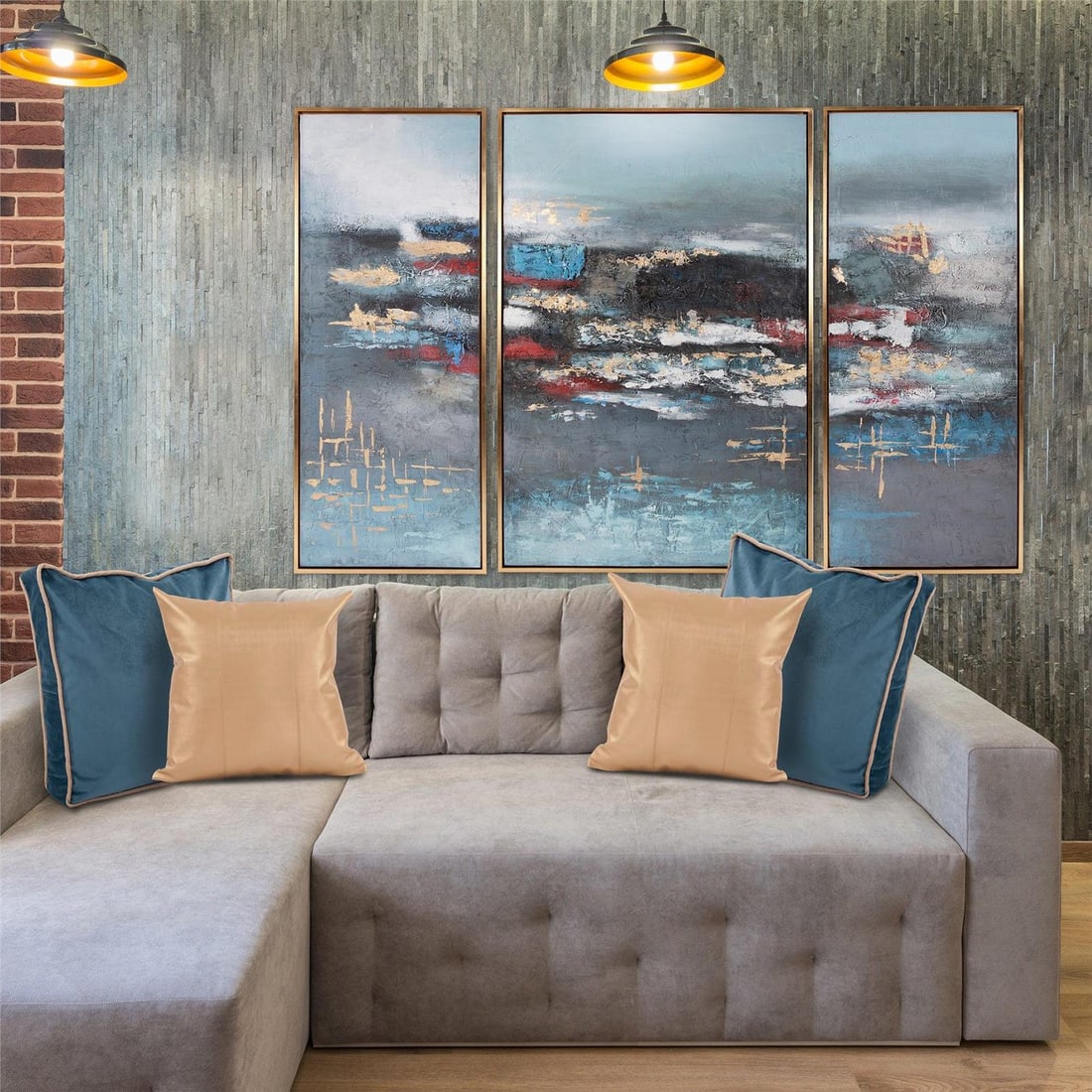 Howard Elliott Cool Run Canvas Art Hand-Painted Contemporary 61.75x41.50 (1 of 5)
