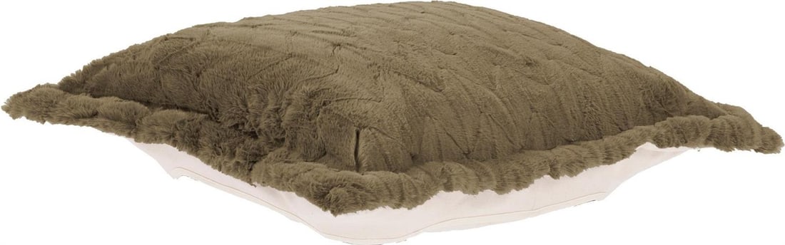 Howard Elliott Angora Moss Faux Fur Puff Slipcover Cushion: Howard Elliott Angora Moss Faux Fur Puff Slipcover Cushion Enhance your living space with this stylish Faux Fur Angora Puff Slipcover in a beautiful moss green shade. This cushion cover is designed sp