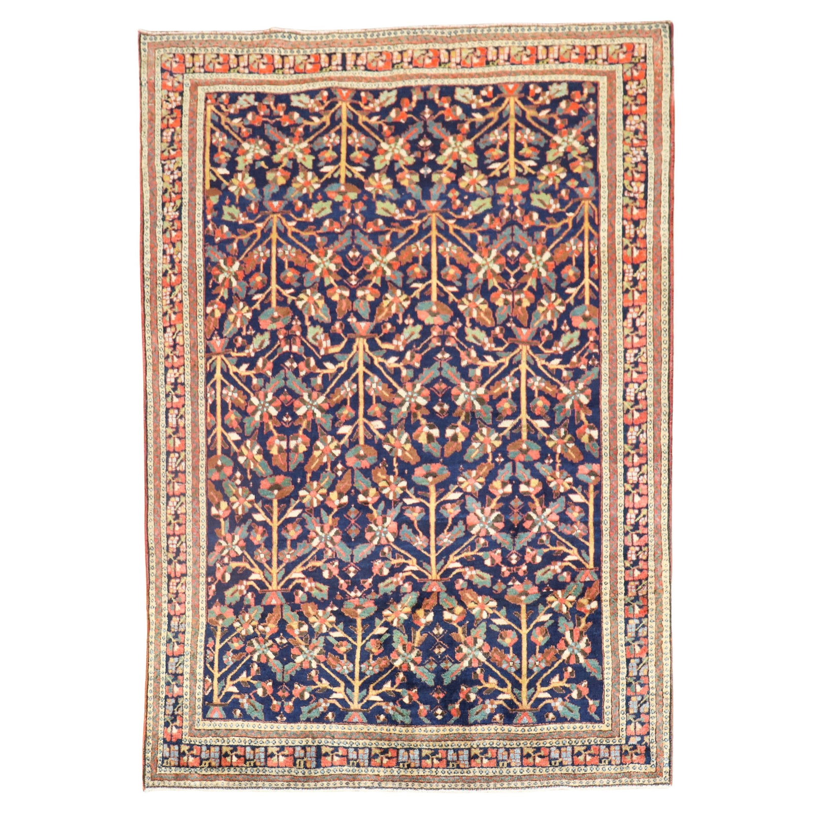 Antique 1920s Floral Persian Farahan Hand-Knotted Rug 48 x 65: Antique 1920s Floral Persian Farahan Hand-Knotted Rug 48 x 65 Discover the charm of this exquisite Floral Antique Persian Farahan Rug, crafted in the 1920s. This stunning piece features an intricate a