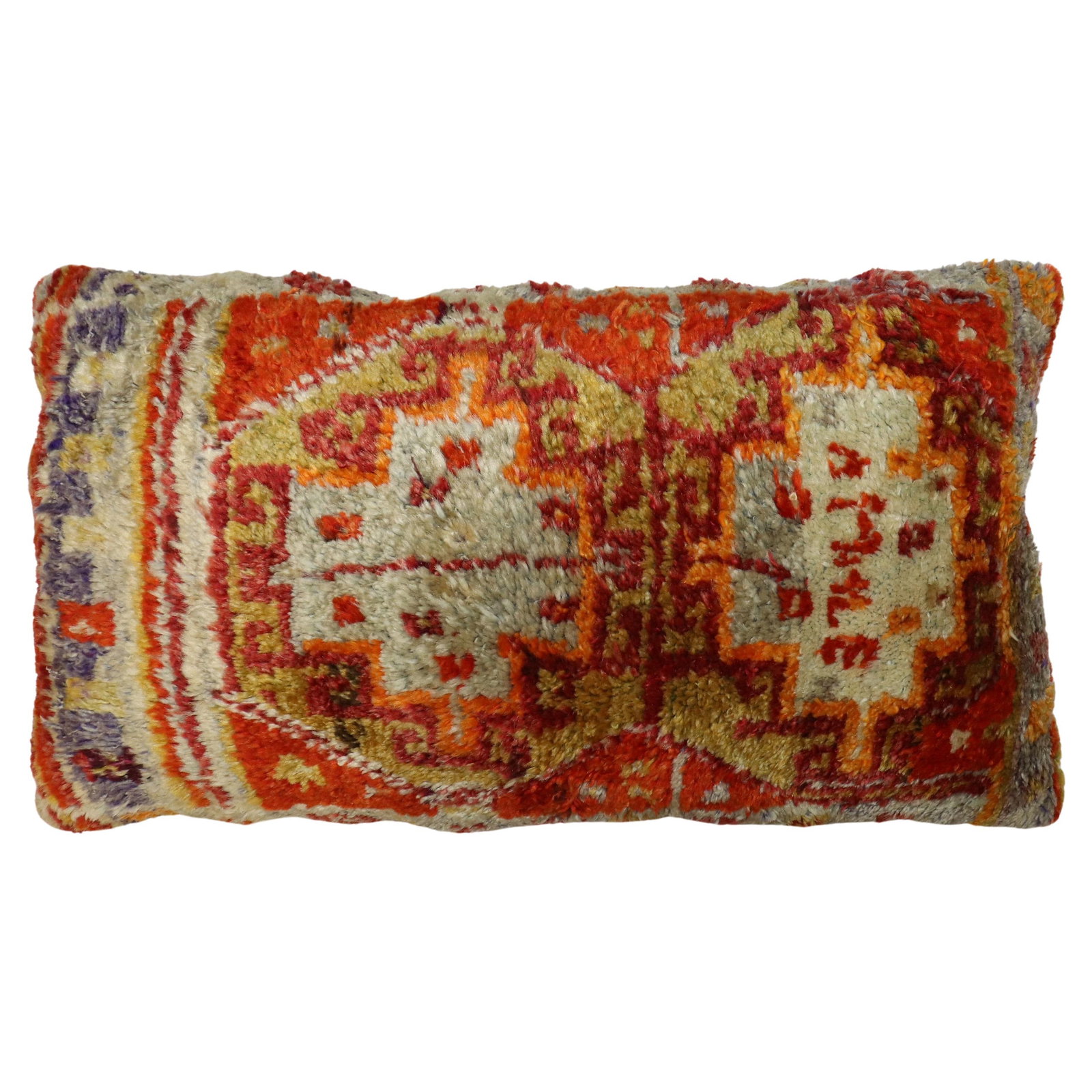 Large Turkish Anatolian Rug Pillow Industrial Style 18 x 30: Large Turkish Anatolian Rug Pillow Industrial Style 18 x 30 Enhance your home decor with this striking large pillow crafted from a vintage Turkish Anatolian rug. This unique piece measures 18 inches i