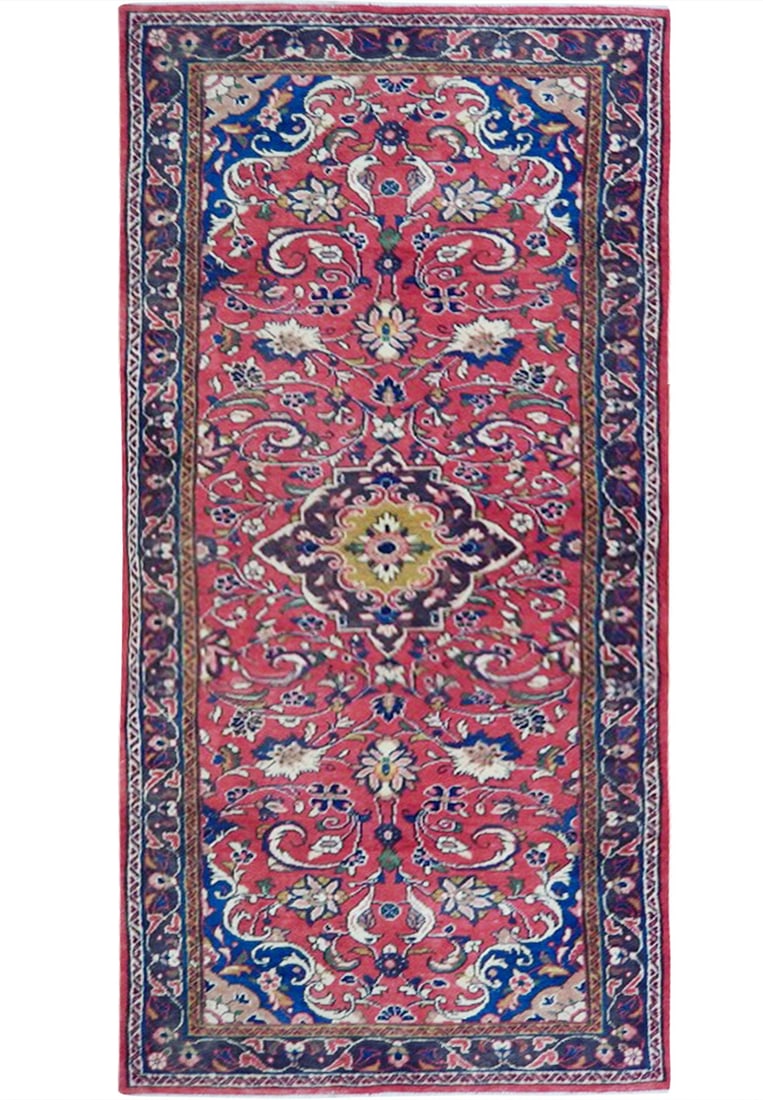 3.6 x 9.10 Handmade Persian Runner Rug Red Royal Blue (1 of 6)