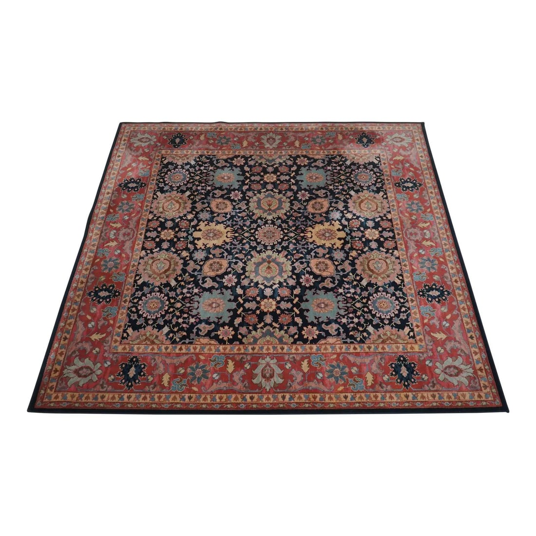 Karastan Colonial Williamsburg 8x8 Wool Area Rug Vibrant Red: Karastan Colonial Williamsburg 8x8 Wool Area Rug Vibrant Red Enhance your living space with this exquisite Karastan Colonial Williamsburg area rug, measuring approximately 8x8 feet. Crafted from 100% 