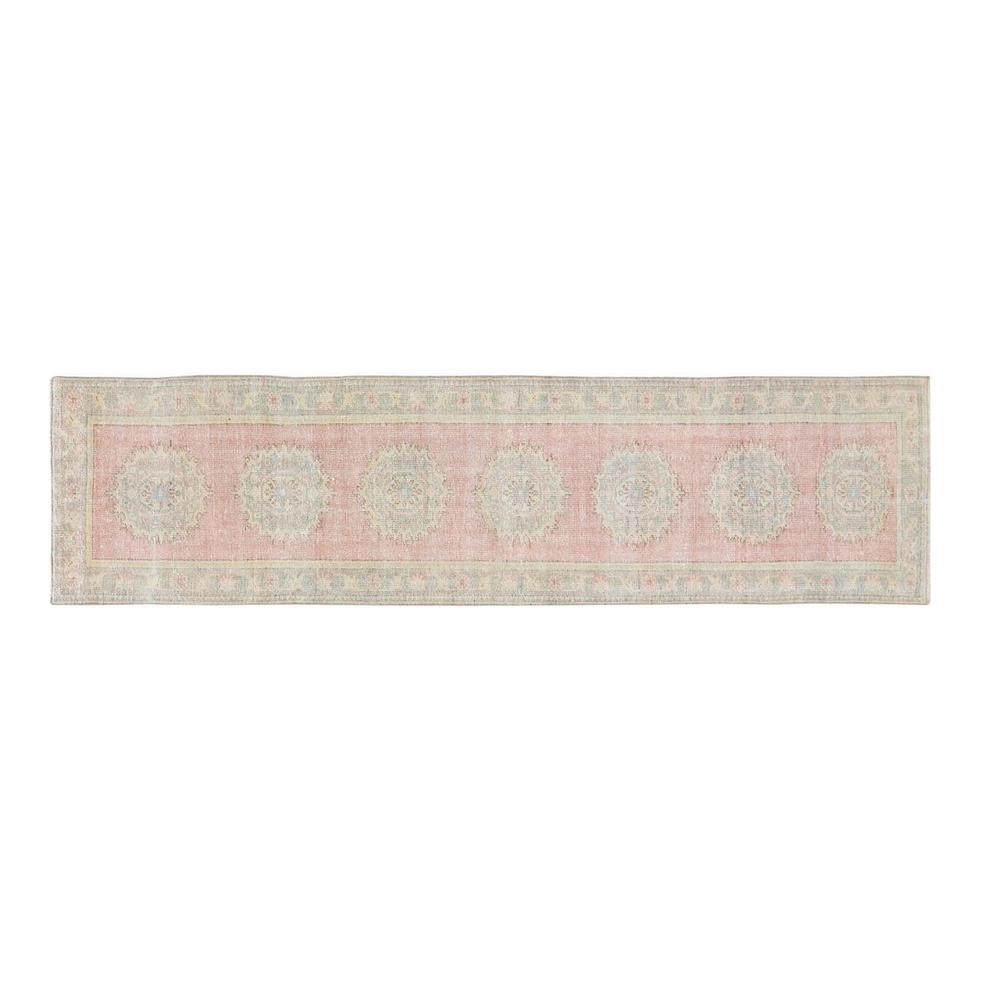 Anatolian Wool Runner Hand Knotted Vintage Turkish 2'9 x 10'9: Anatolian Wool Runner Hand Knotted Vintage Turkish 2'9 x 10'9 This vintage Turkish Anatolian rug is hand-knotted from wool using traditional techniques, showcasing skilled craftsmanship and a modern d