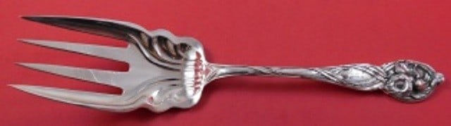 Watson Orchid Sterling Silver Fluted Cold Meat Fork 9 1/4 Inch (1 of 1)