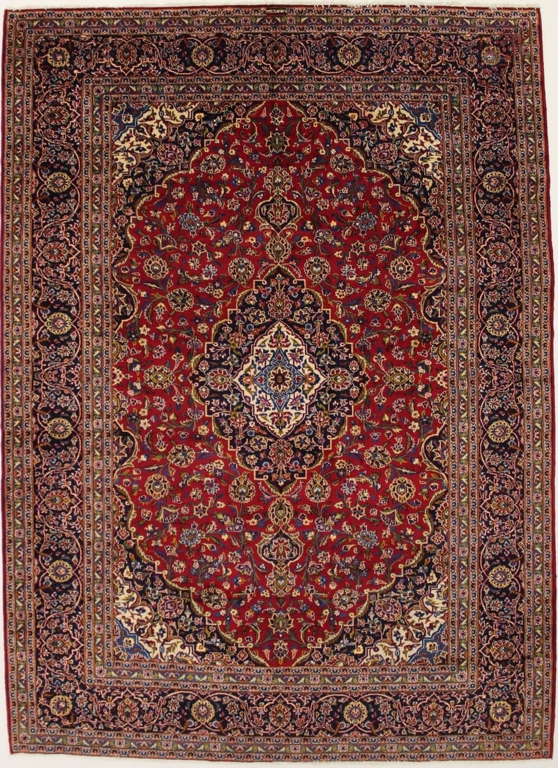 Large Hand-Knotted Wool Area Rug Traditional Vintage Floral 9'7 x 13'5: Large Hand-Knotted Wool Area Rug Traditional Vintage Floral 9'7 x 13'5 Enhance your home decor with this stunning vintage handmade Oriental rug, featuring a traditional design that adds a touch of ele