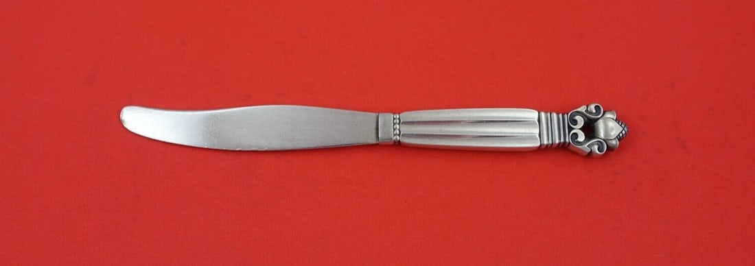 Georg Jensen Acorn Sterling Silver Child's Fruit Knife 7 Inch: Georg Jensen Acorn Sterling Silver Child's Fruit Knife 7 Inch Introducing the Acorn by Georg Jensen Sterling Silver Fruit Knife, a delightful piece perfect for young users or as a collectible. This el