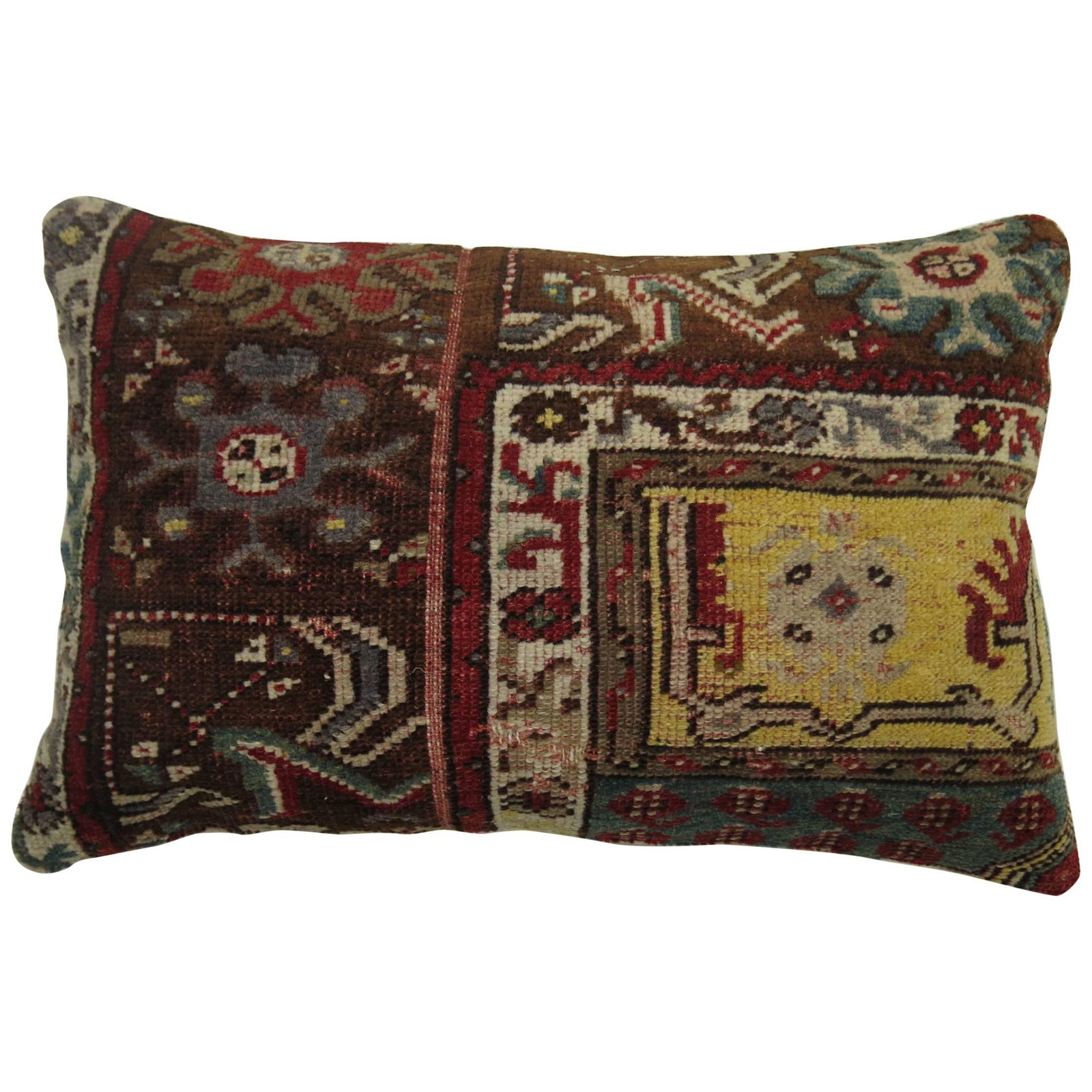 Adirondack Style Lumbar Pillow Vintage Turkish Rug 14 x 21: Adirondack Style Lumbar Pillow Vintage Turkish Rug 14 x 21 Enhance your decor with this exquisite lumbar pillow crafted from a vintage Turkish rug. This stylish pillow, showcasing an Adirondack design