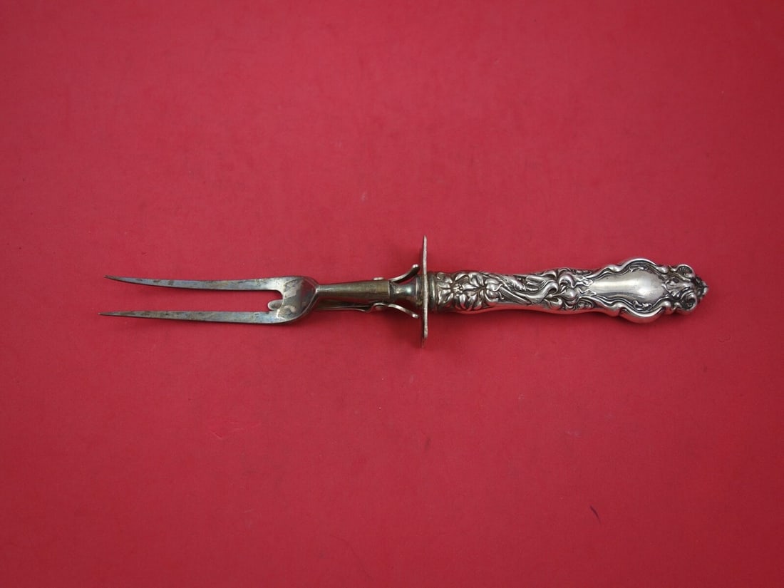 Wallace Eton Sterling Silver Roast Fork 10 3/4 inches (1 of 2)