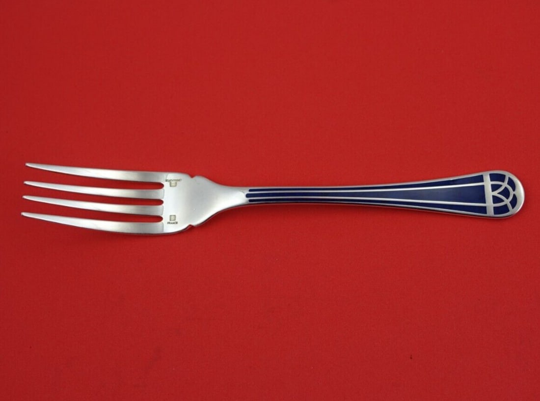 Christofle Talisman Blue Silverplate Fish Fork 7 1/8 inch Art Deco Design (1 of 3)