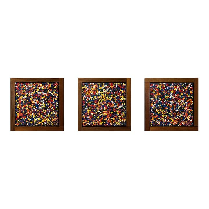 Chae Flux Continuum Set of 3 Colorful Dot Paintings (1 of 9)