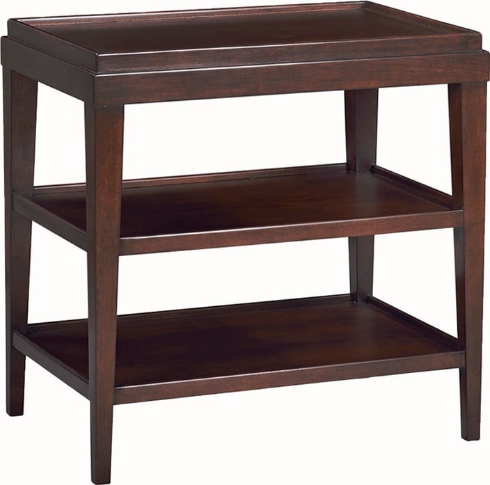 Oliver Home Liz Dark Brown Side Table with Shelves: Oliver Home Liz Dark Brown Side Table with Shelves Enhance your living space with this Modern Dark Brown Side Table featuring a sleek design and transitional style. This versatile piece is perfect for